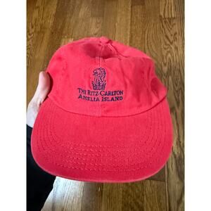 The Ritz-Carlton Hat Cap Strapback Os Red Adjustable Amelia Island